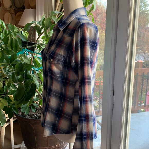Hollister Pastel Plaid Flannel Shirt Sz M - Picture 5 of 11